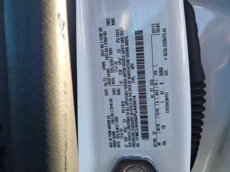 Aukcja sprzedaży 2023 Ford Escape, vin: 1FMCU9GN6PUA65814, numer aukcji: 74725815