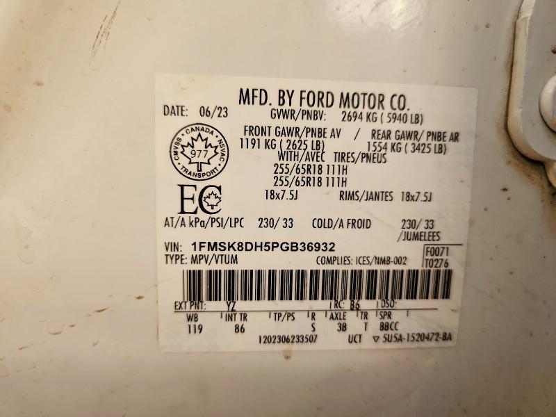 73156445 :رقم المزاد ، 1FMSK8DH5PGB36932 vin ، 2023 Ford Explorer مزاد بيع
