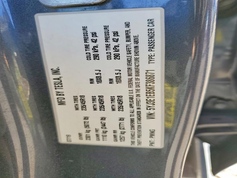 Продажа на аукционе авто 2019 Tesla Model 3, vin: 5YJ3E1EB5KF386871, номер лота: 74049185