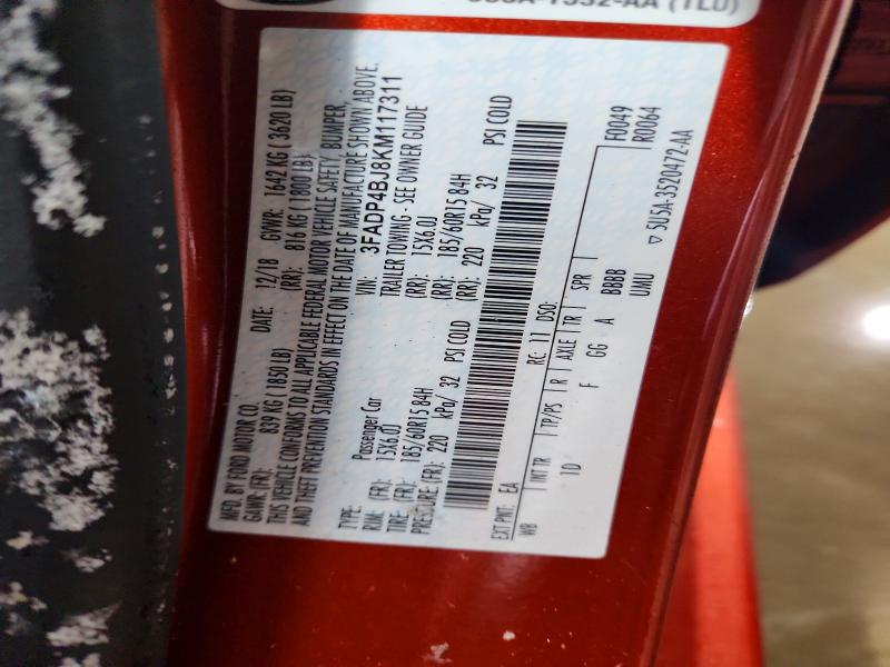 Aukcja sprzedaży 2019 Ford Fiesta, vin: 3FADP4BJ8KM117311, numer aukcji: 73789435