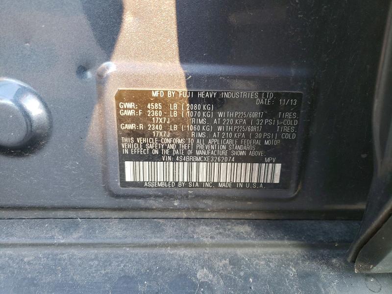 Продаж на аукціоні авто 2014 Subaru Outback, vin: 4S4BRBMCXE3262074, номер лоту: 97162255