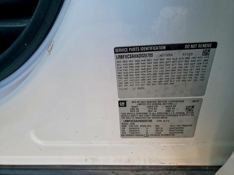 73182565 :رقم المزاد ، LRBFXCSAXKD025785 vin ، 2019 Buick Envision مزاد بيع