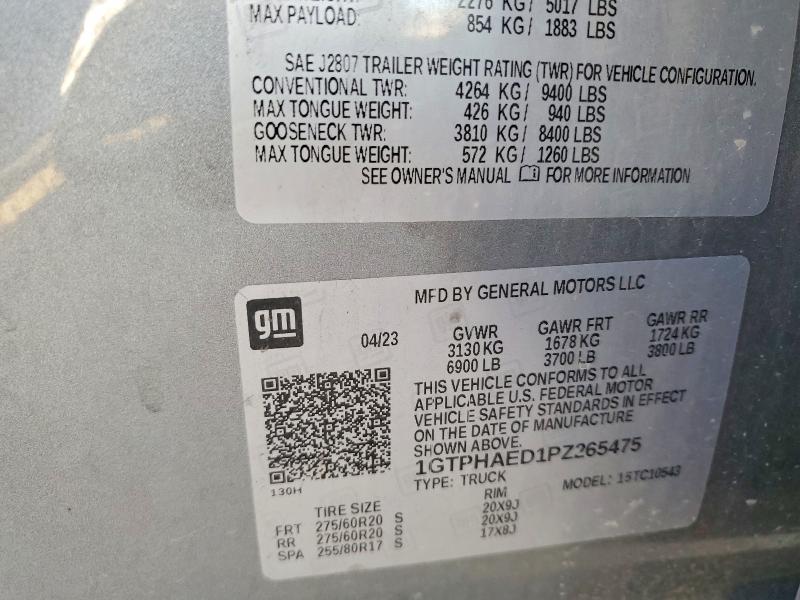 Продажа на аукционе авто 2023 Gmc Sierra, vin: 1GTPHAED1PZ265475, номер лота: 99363805