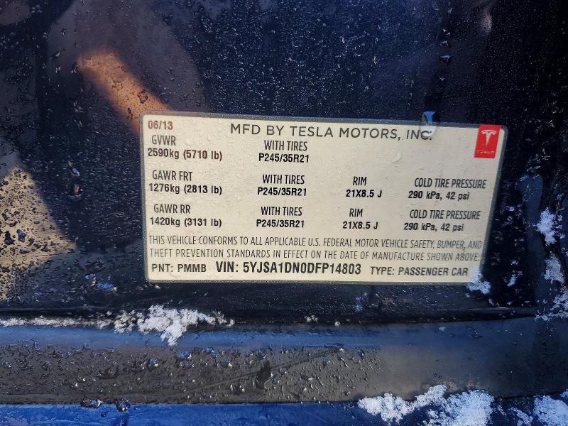 Продаж на аукціоні авто 2013 Tesla Model S, vin: 5YJSA1DN0DFP14803, номер лоту: 74633975