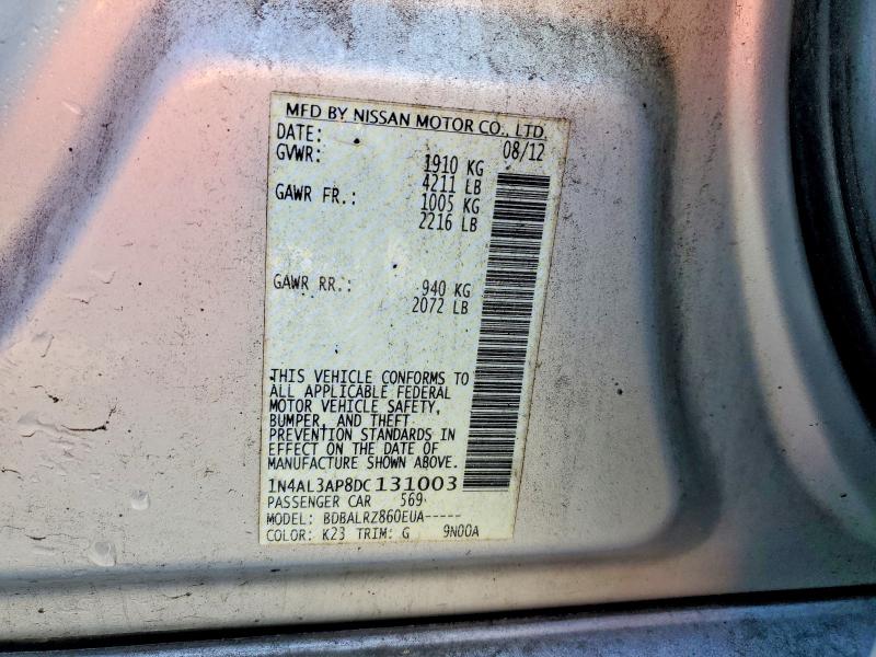 Продаж на аукціоні авто 2013 Nissan Altima 2.5, vin: 1N4AL3AP8DC131003, номер лоту: 97950285