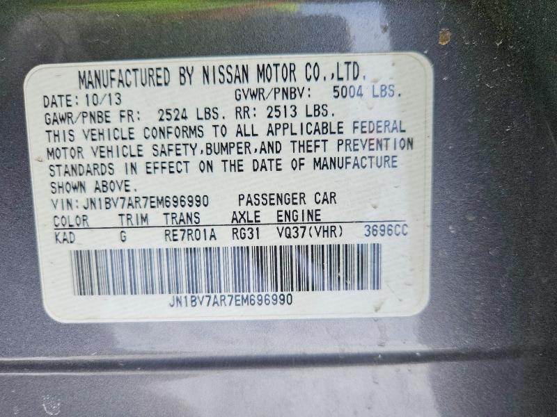 74303055 :رقم المزاد ، JN1BV7AR7EM696990 vin ، 2014 Infiniti Q50 Base مزاد بيع