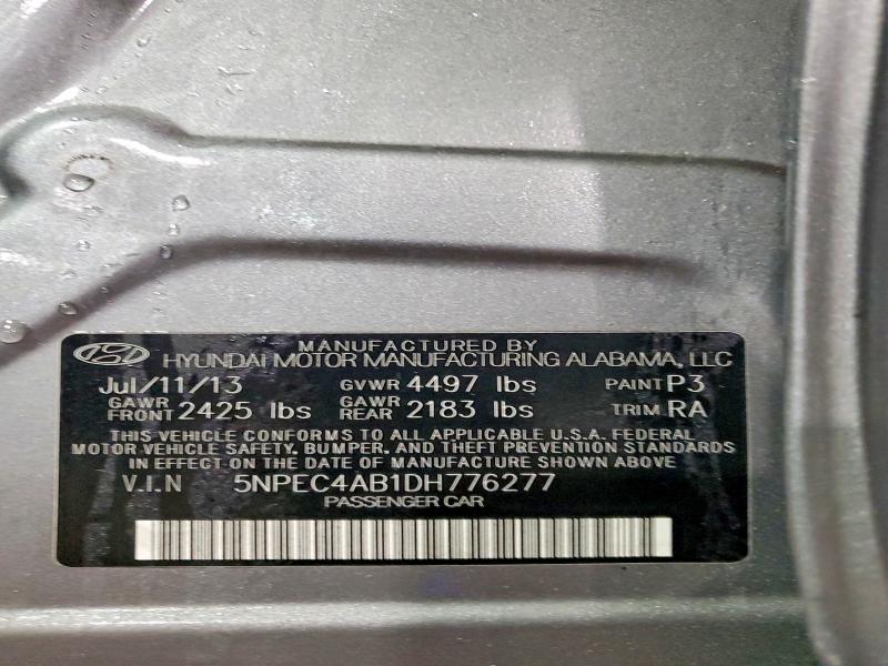 Aukcja sprzedaży 2013 Hyundai Sonata, vin: 5NPEC4AB1DH776277, numer aukcji: 73317055