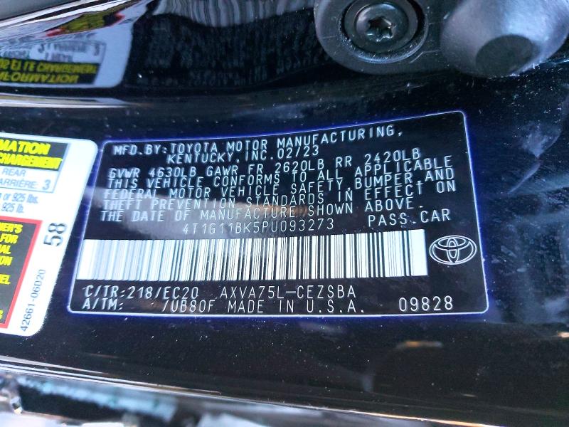 Aukcja sprzedaży 2023 Toyota Camry, vin: 4T1G11BK5PU093273, numer aukcji: 75466645