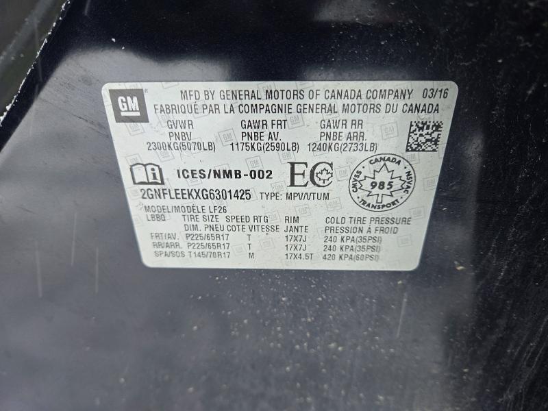 Aukcja sprzedaży 2016 Chevrolet Equinox Ls, vin: 2GNFLEEKXG6301425, numer aukcji: 96323015