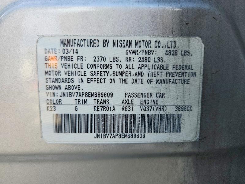 Продажа на аукционе авто 2014 Infiniti Q50, vin: JN1BV7AP8EM689609, номер лота: 74494045
