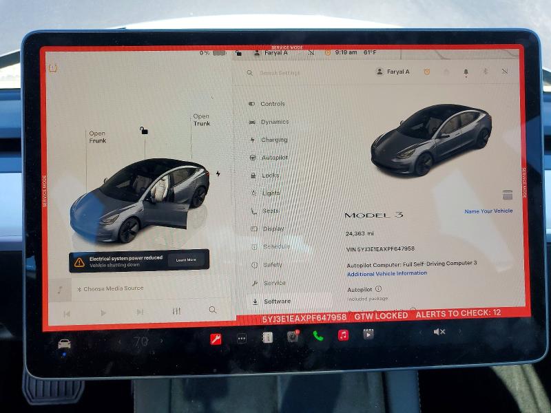 2023 Tesla Model 3 მანქანა იყიდება აუქციონზე, vin: 5YJ3E1EAXPF647958, აუქციონის ნომერი: 73333955