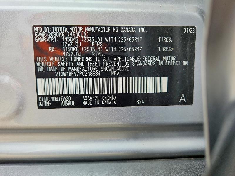 99044645 :رقم المزاد ، 2T3W1RFV7PC218684 vin ، 2023 Toyota Rav4 مزاد بيع