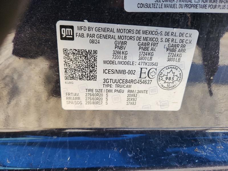 Продаж на аукціоні авто 2024 Gmc Sierra, vin: 3GTUUCE84RG454637, номер лоту: 98063005