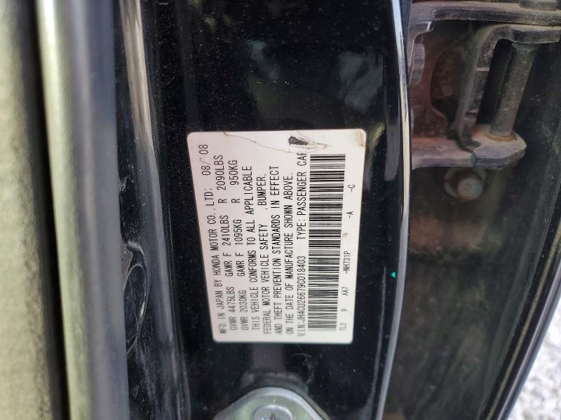 98765755 :رقم المزاد ، JH4CU26679C018403 vin ، 2009 Acura Tsx مزاد بيع
