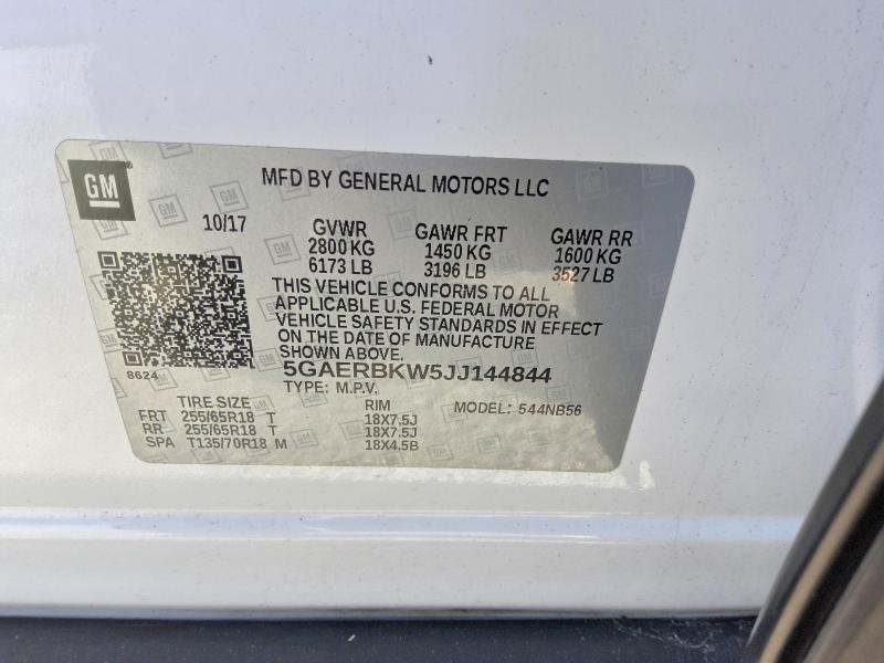 Продаж на аукціоні авто 2018 Buick Enclave, vin: 5GAERBKW5JJ144844, номер лоту: 73288715