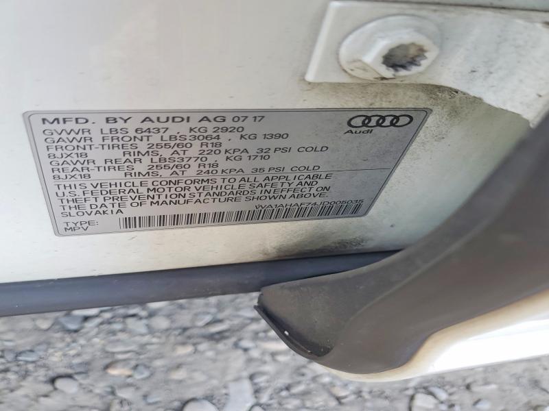 Продажа на аукционе авто 2018 Audi Q7 Premium, vin: WA1AHAF74JD005035, номер лота: 74809005