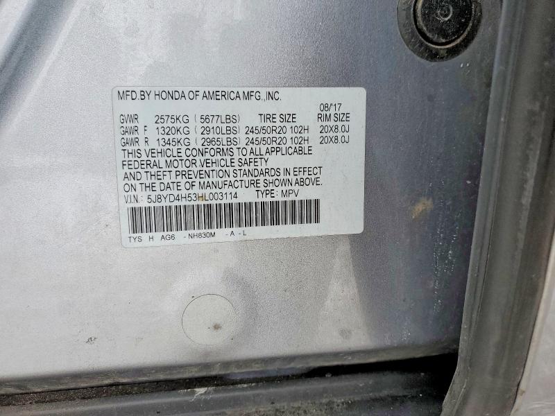 Aukcja sprzedaży 2017 Acura Mdx, vin: 5J8YD4H53HL003114, numer aukcji: 72794325