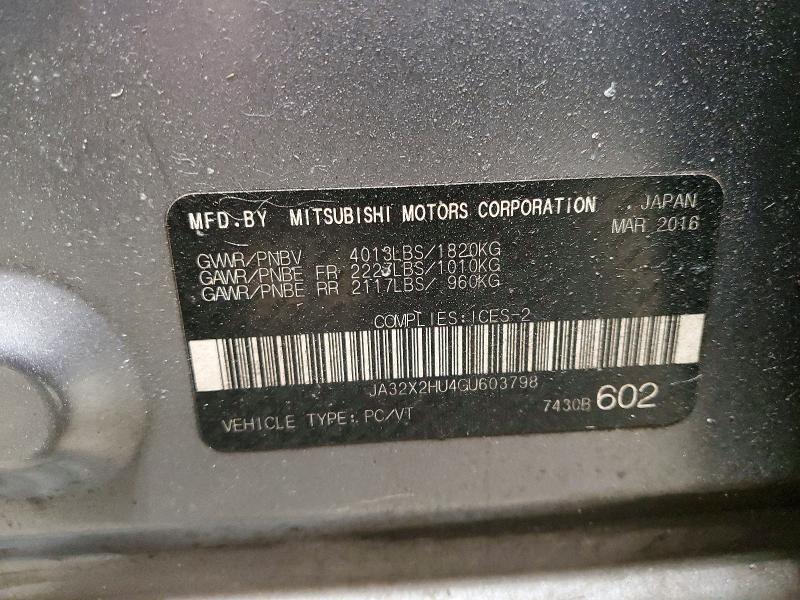 74153715 :رقم المزاد ، JA32X2HU4GU603798 vin ، 2016 Mitsubishi Lancer مزاد بيع