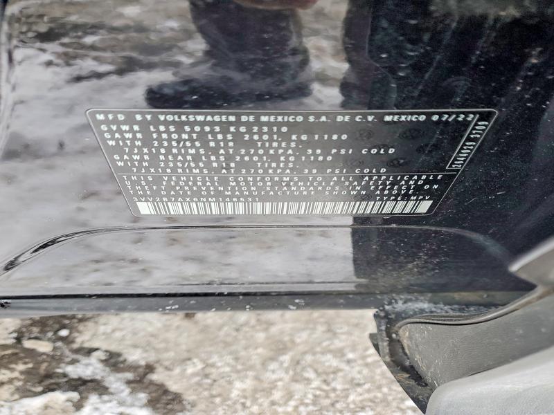 74155725 :رقم المزاد ، 3VV2B7AX6NM146531 vin ، 2022 Volkswagen Tiguan مزاد بيع