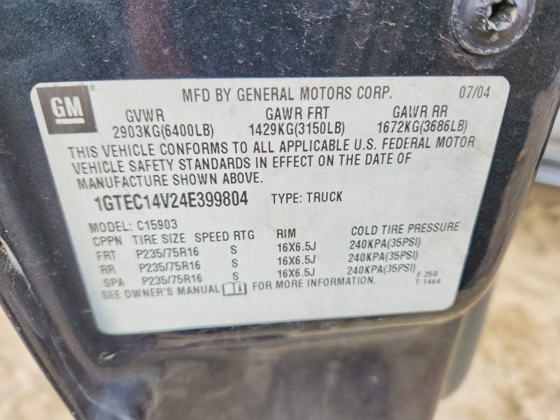 2004 Gmc New Sierra მანქანა იყიდება აუქციონზე, vin: 1GTEC14V24E399804, აუქციონის ნომერი: 98931085