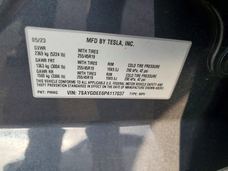 Продажа на аукционе авто 2023 Tesla Model Y, vin: 7SAYGDEE6PA117037, номер лота: 73966275
