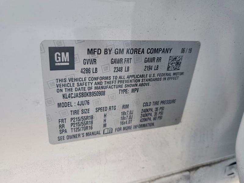 Продажа на аукционе авто 2019 Buick Encore, vin: KL4CJASB0KB950908, номер лота: 74825075