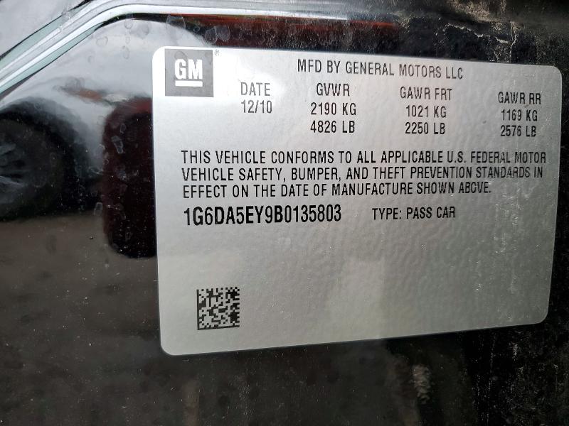 2011 Cadillac Cts მანქანა იყიდება აუქციონზე, vin: 1G6DA5EY9B0135803, აუქციონის ნომერი: 72777995