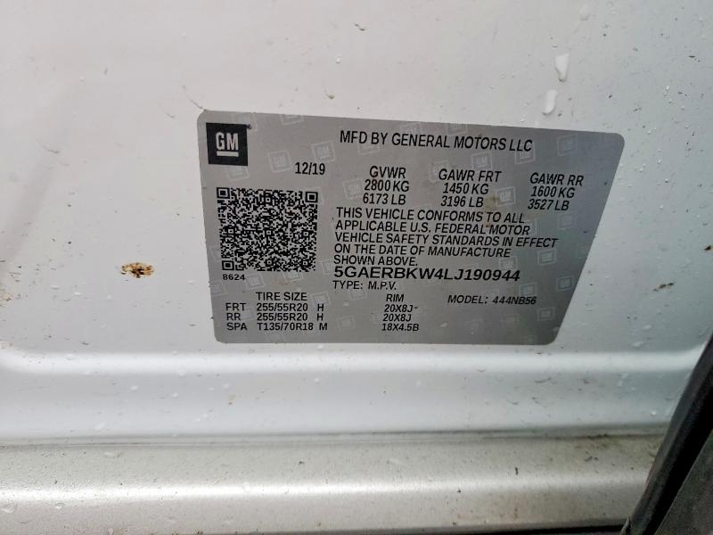 Aukcja sprzedaży 2020 Buick Enclave, vin: 5GAERBKW4LJ190944, numer aukcji: 99882625