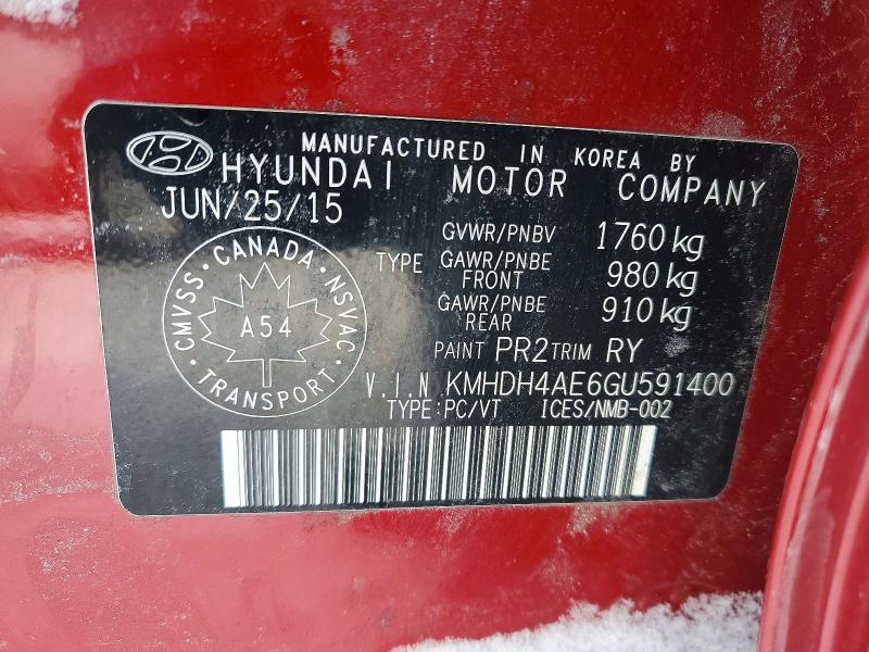 Продаж на аукціоні авто 2016 Hyundai Elantra, vin: KMHDH4AE6GU591400, номер лоту: 74738345