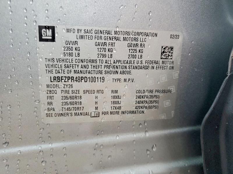 Продаж на аукціоні авто 2023 Buick Envision, vin: LRBFZPR48PD100119, номер лоту: 99835625