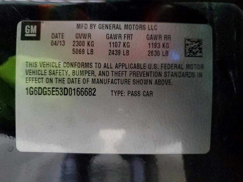 Продаж на аукціоні авто 2013 Cadillac Cts, vin: 1G6DG5E53D0166682, номер лоту: 72399295