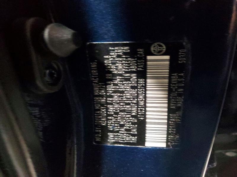 Auction sale of the 2021 Toyota Camry Hybrid, vin: 4T1C31AK5MU557586, lot number: 99110235