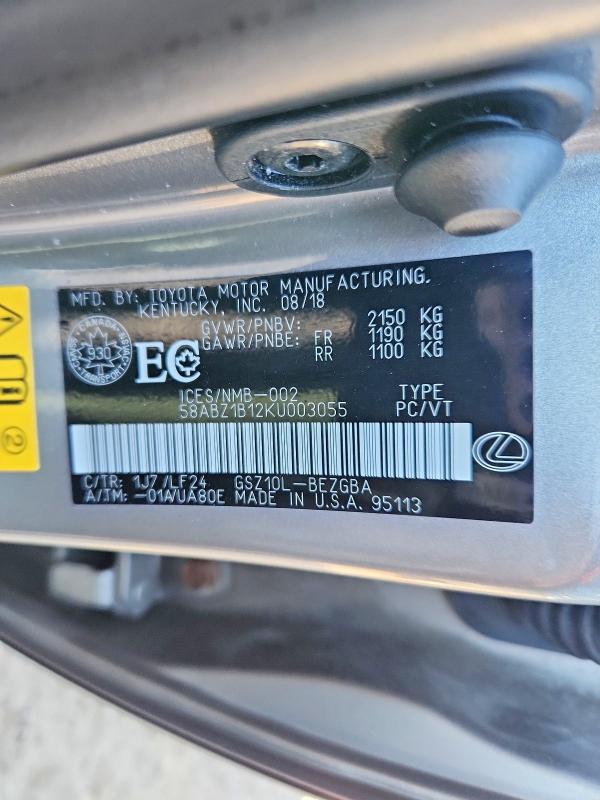 Aukcja sprzedaży 2019 Lexus Es 350, vin: 58ABZ1B12KU003055, numer aukcji: 97757415