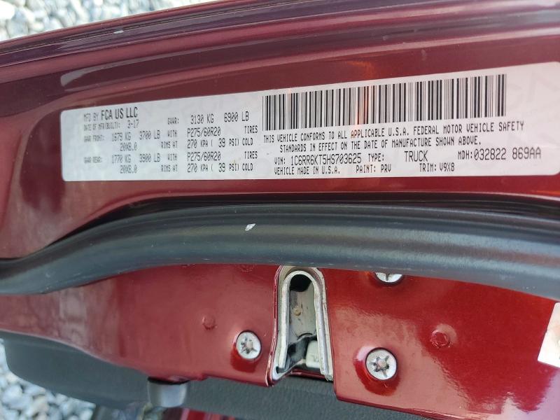 Продаж на аукціоні авто 2017 Ram 1500, vin: 1C6RR6KT5HS703625, номер лоту: 75385275