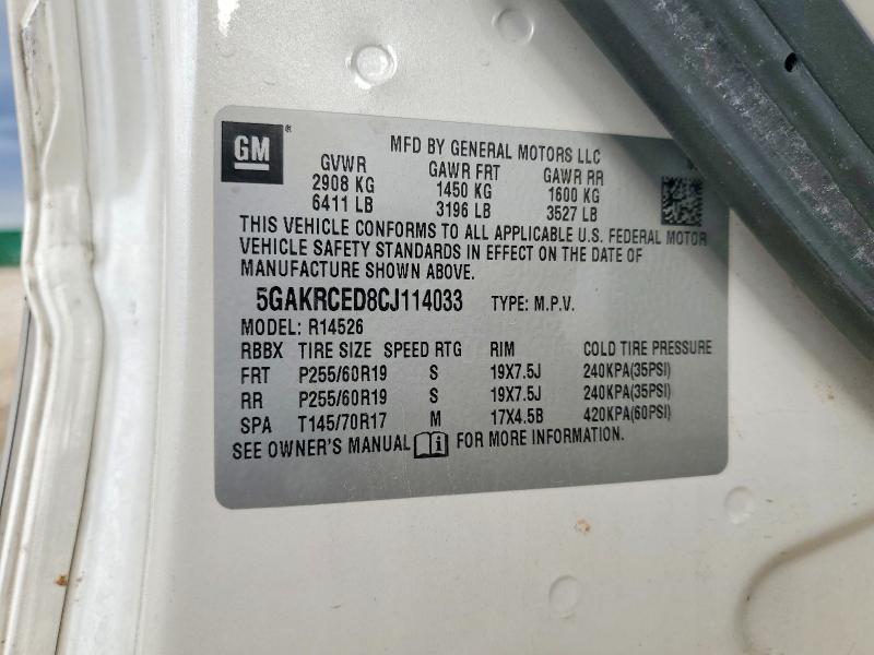 Продажа на аукционе авто 2012 Buick Enclave, vin: 5GAKRCED8CJ114033, номер лота: 98105345