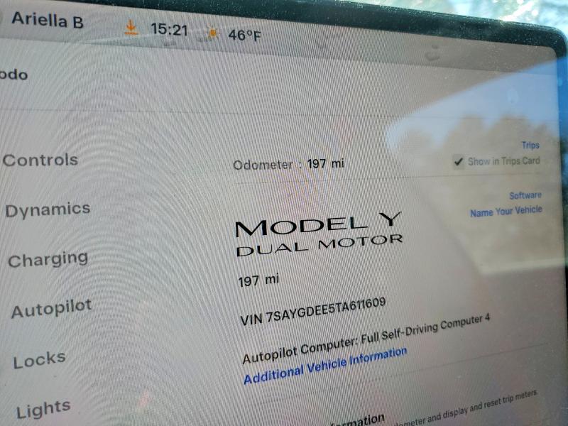 Продажа на аукционе авто 2026 Tesla Model Y, vin: 7SAYGDEE5TA611609, номер лота: 98993975