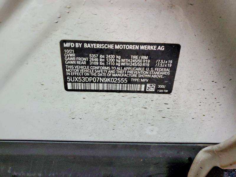 Продажа на аукционе авто 2022 Bmw X3, vin: 5UX53DP07N9K02555, номер лота: 99940235