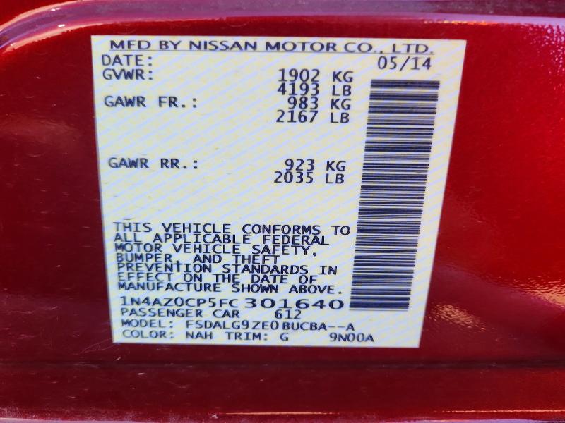 Продаж на аукціоні авто 2015 Nissan Leaf, vin: 1N4AZ0CP5FC301640, номер лоту: 99543645