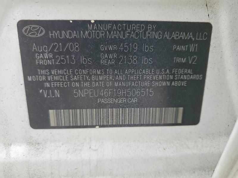 99336445 :رقم المزاد ، 5NPEU46F19H506515 vin ، 2009 Hyundai Sonata مزاد بيع