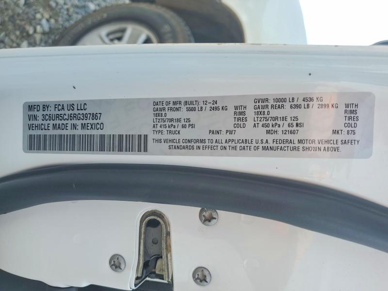 Продажа на аукционе авто 2024 Ram 2500, vin: 3C6UR5CJ6RG397867, номер лота: 72766025