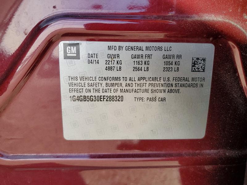 Продаж на аукціоні авто 2014 Buick Lacrosse, vin: 1G4GB5G30EF288320, номер лоту: 73855825
