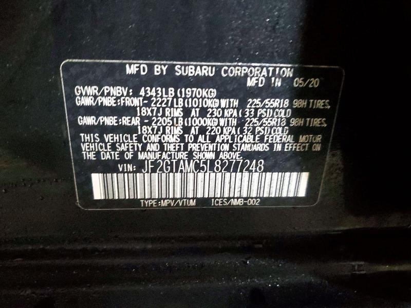 Продажа на аукционе авто 2020 Subaru Crosstrek, vin: JF2GTAMC5L8277248, номер лота: 97865885