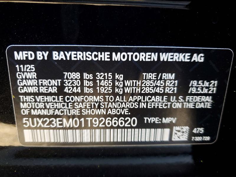 73198465 :رقم المزاد ، 5UX23EM01T9266620 vin ، 2026 Bmw X7 مزاد بيع