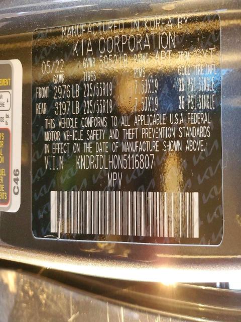 Aukcja sprzedaży 2022 Kia Sorento, vin: KNDRJDLH0N5116807, numer aukcji: 74890605
