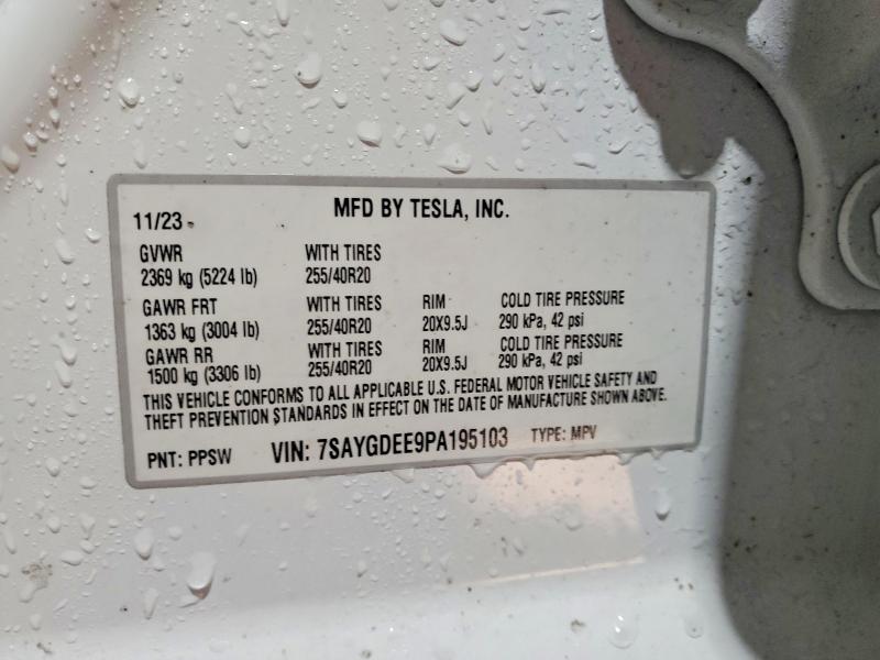 Продаж на аукціоні авто 2023 Tesla Model Y, vin: 7SAYGDEE9PA195103, номер лоту: 73419045