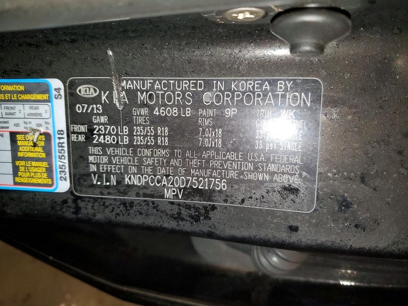 98279665 :رقم المزاد ، KNDPCCA20D7521756 vin ، 2013 Kia Sportage مزاد بيع