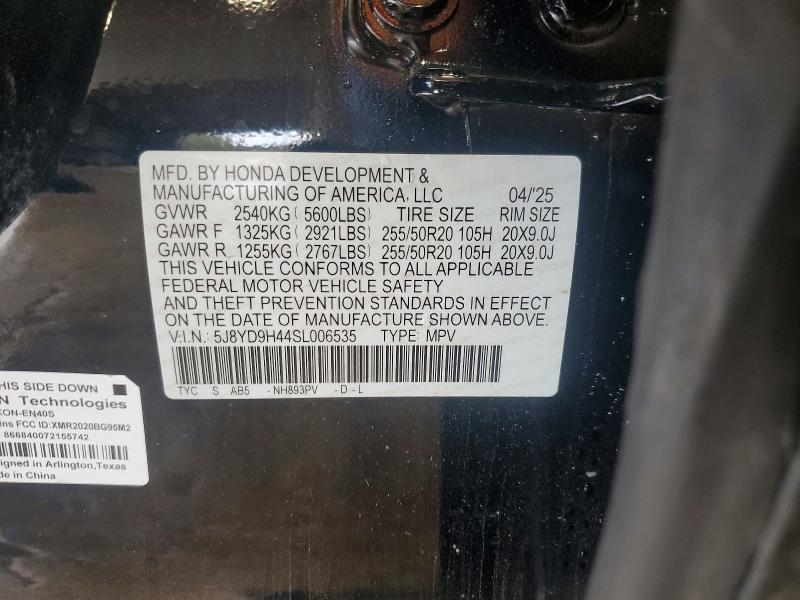 Aukcja sprzedaży 2025 Acura Mdx, vin: 5J8YD9H44SL006535, numer aukcji: 99997785