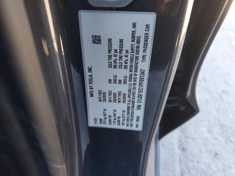 Aukcja sprzedaży 2023 Tesla Model 3, vin: 5YJ3E1EC1PF691347, numer aukcji: 74000365