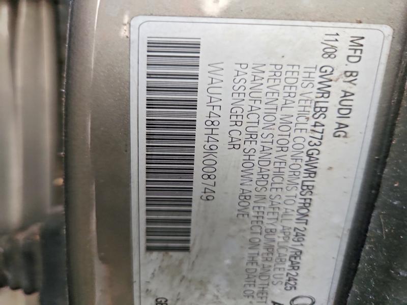 99060185 :رقم المزاد ، WAUAF48H49K008749 vin ، 2009 Audi A4 مزاد بيع