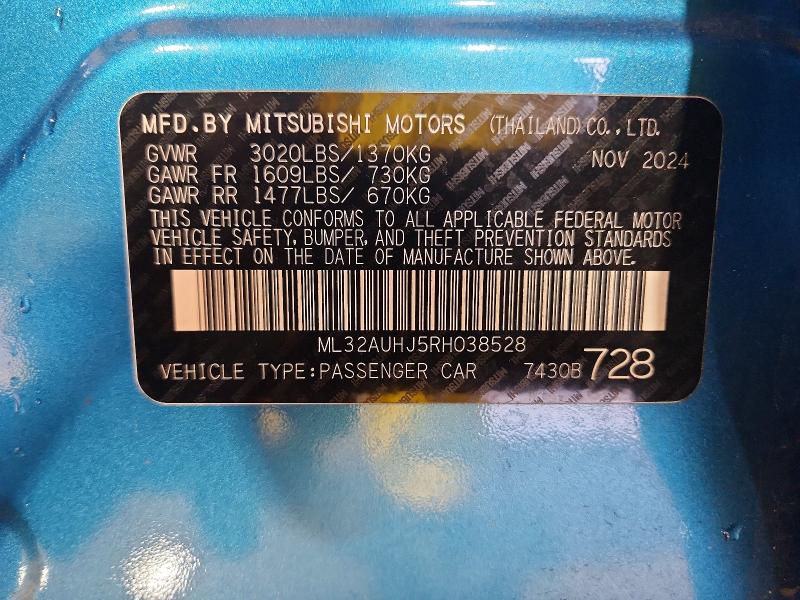 Продажа на аукционе авто 2024 Mitsubishi Mirage, vin: ML32AUHJ5RH038528, номер лота: 72270225